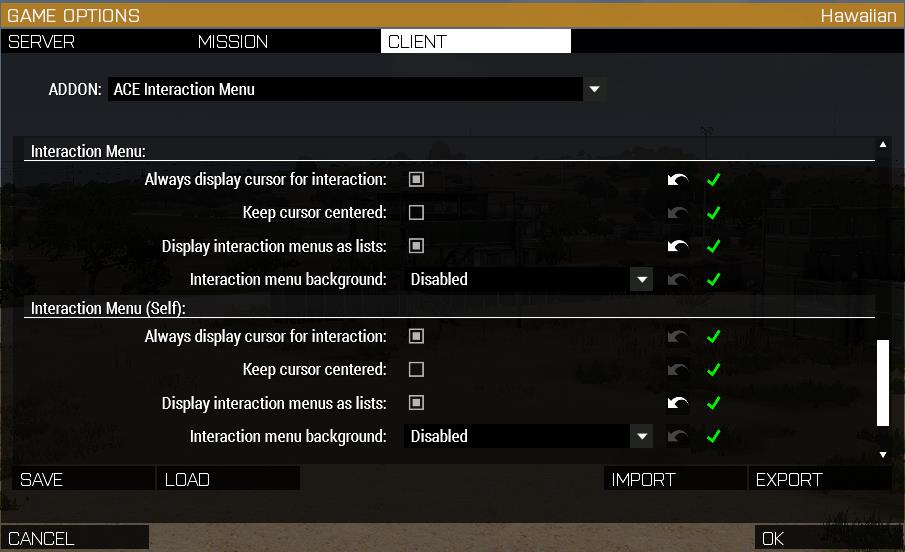 ACE Interaction Menu